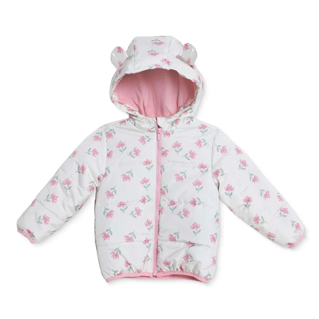 HelloBaby Hooded Floral Print Fleece Baby Jacket (9-12 Months to 4-5 Years)