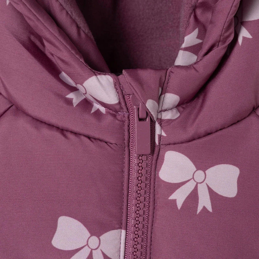HelloBaby Hooded Bow Print Fleece Baby Jacket (9-12 Months to 4-5 Years) - Pink Printed