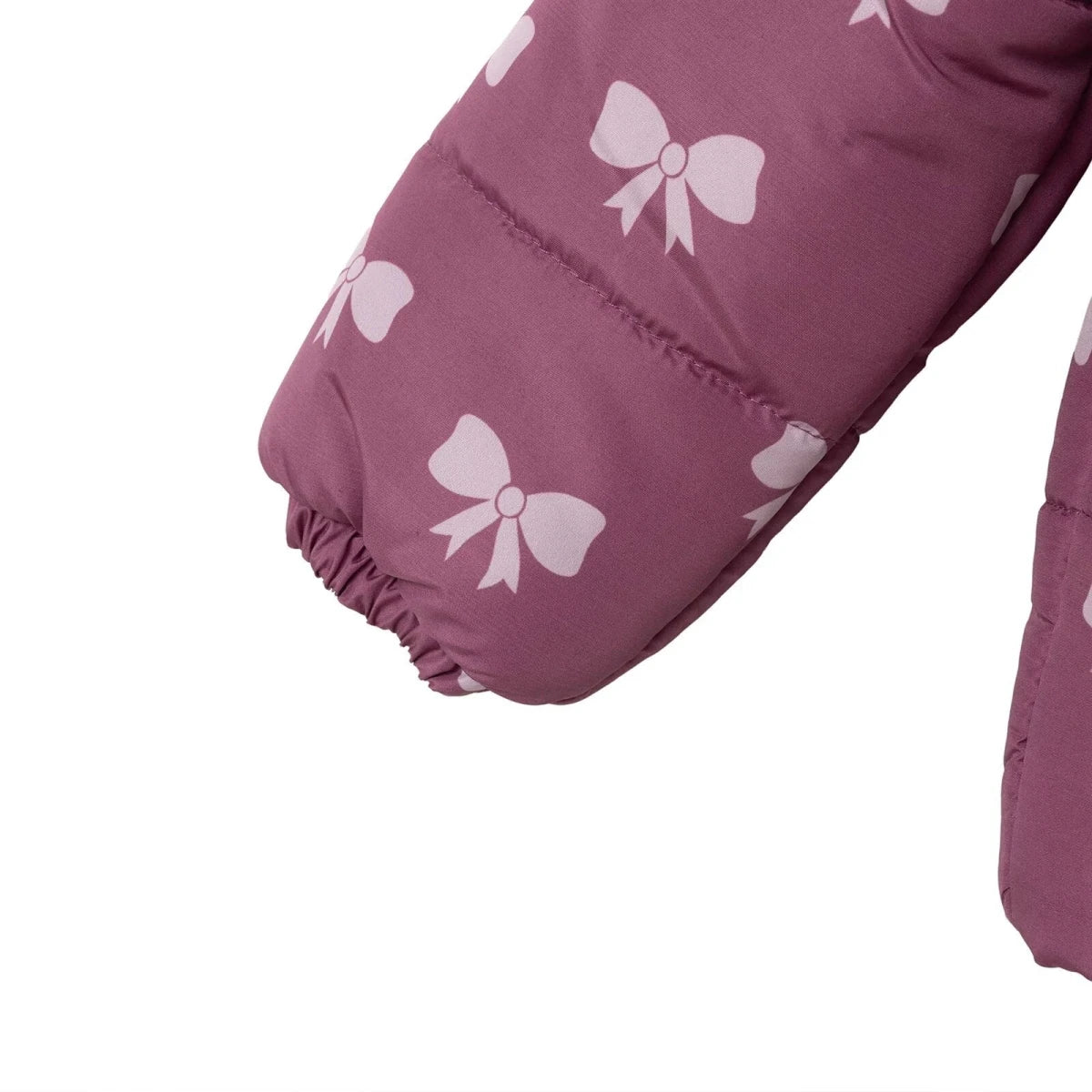 HelloBaby Hooded Bow Print Fleece Baby Jacket (9-12 Months to 4-5 Years) - Pink Printed
