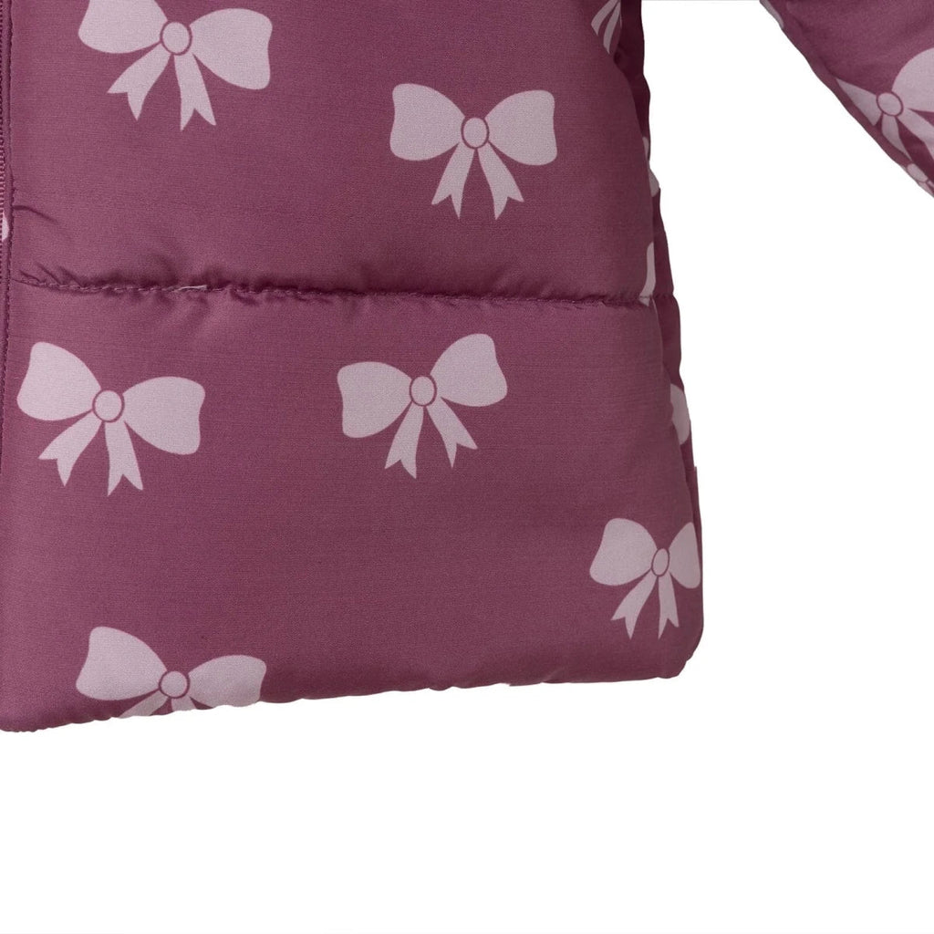HelloBaby Hooded Bow Print Fleece Baby Jacket (9-12 Months to 4-5 Years) - Pink Printed