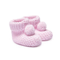 HelloBaby Pom Pom Knitted Baby Booties (One Size) - Light Pink