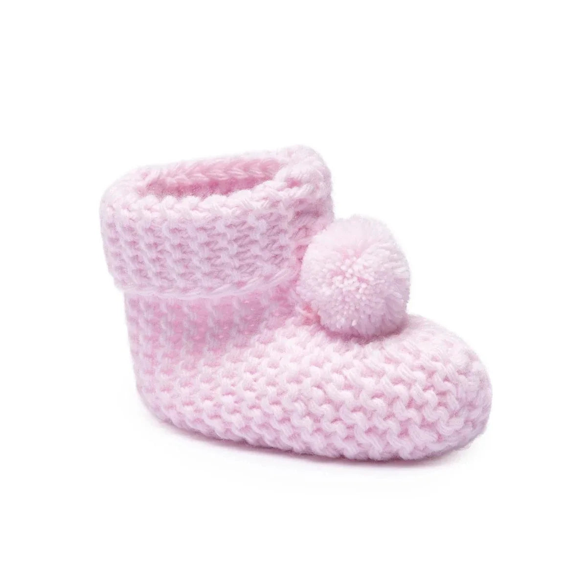 HelloBaby Pom Pom Knitted Baby Booties (One Size) - Light Pink