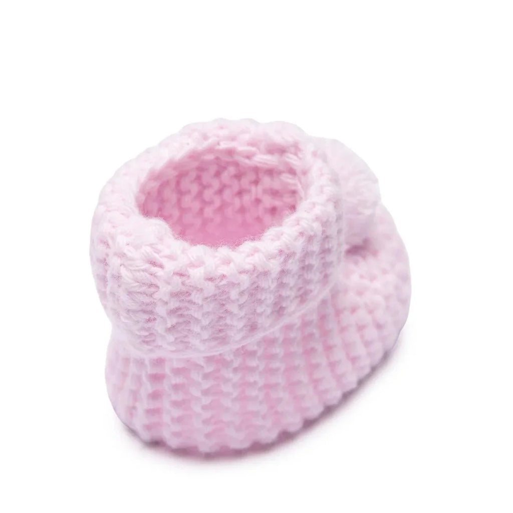 HelloBaby Pom Pom Knitted Baby Booties (One Size) - Light Pink