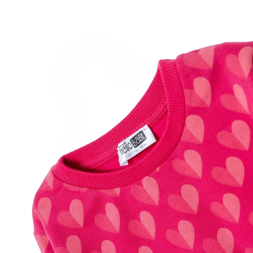 HelloBaby Heart Print Brushed Loopback Baby Sweatshirt (3-6 Months to 4-5 Years)