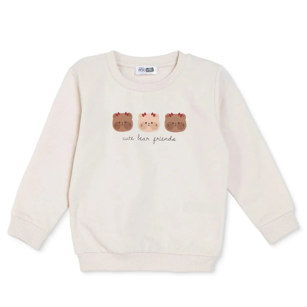 HelloBaby "Cute Bear Friends" Slogan Baby Sweatshirt (3-6 Months to 4-5 Years)