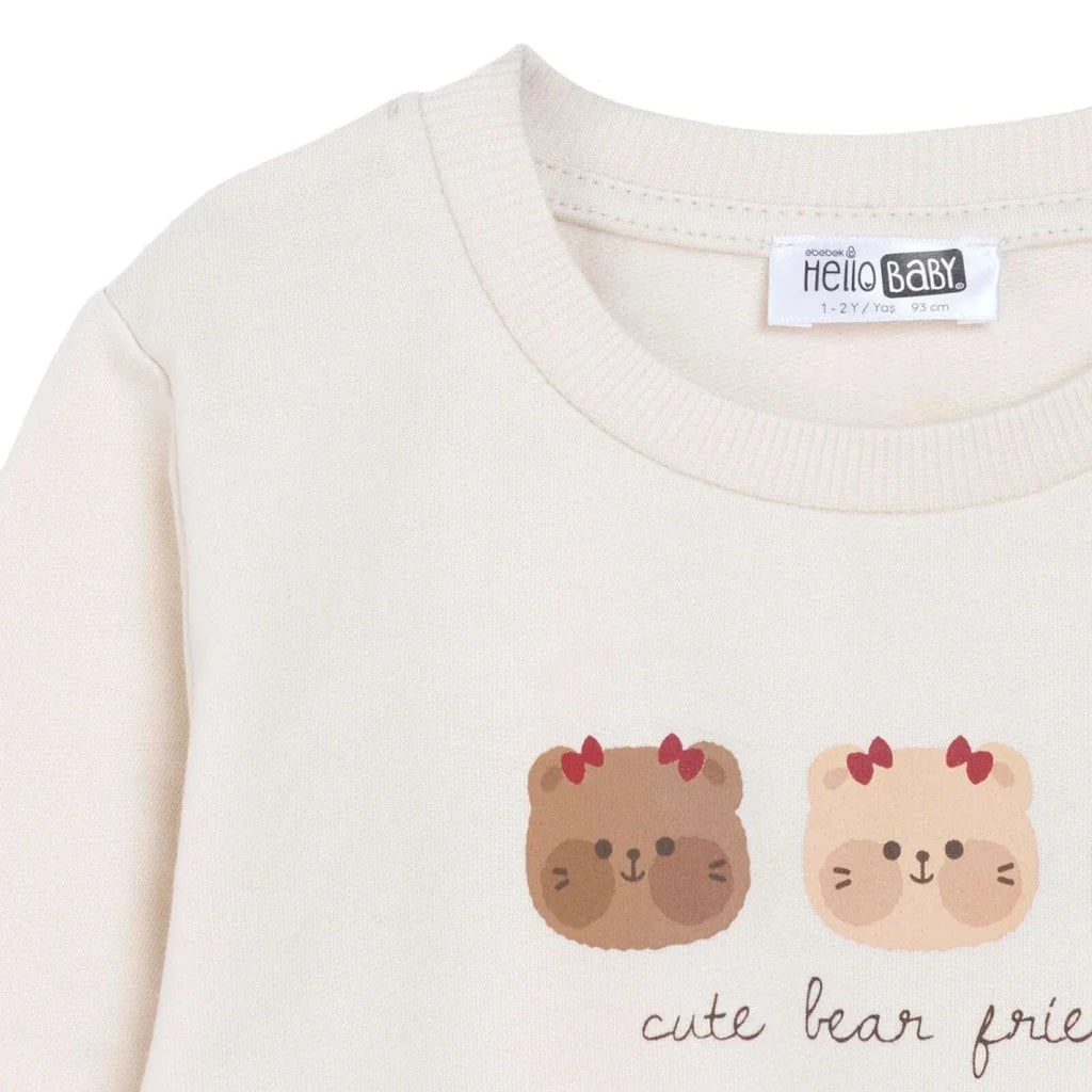 HelloBaby "Cute Bear Friends" Slogan Baby Sweatshirt (3-6 Months to 4-5 Years)