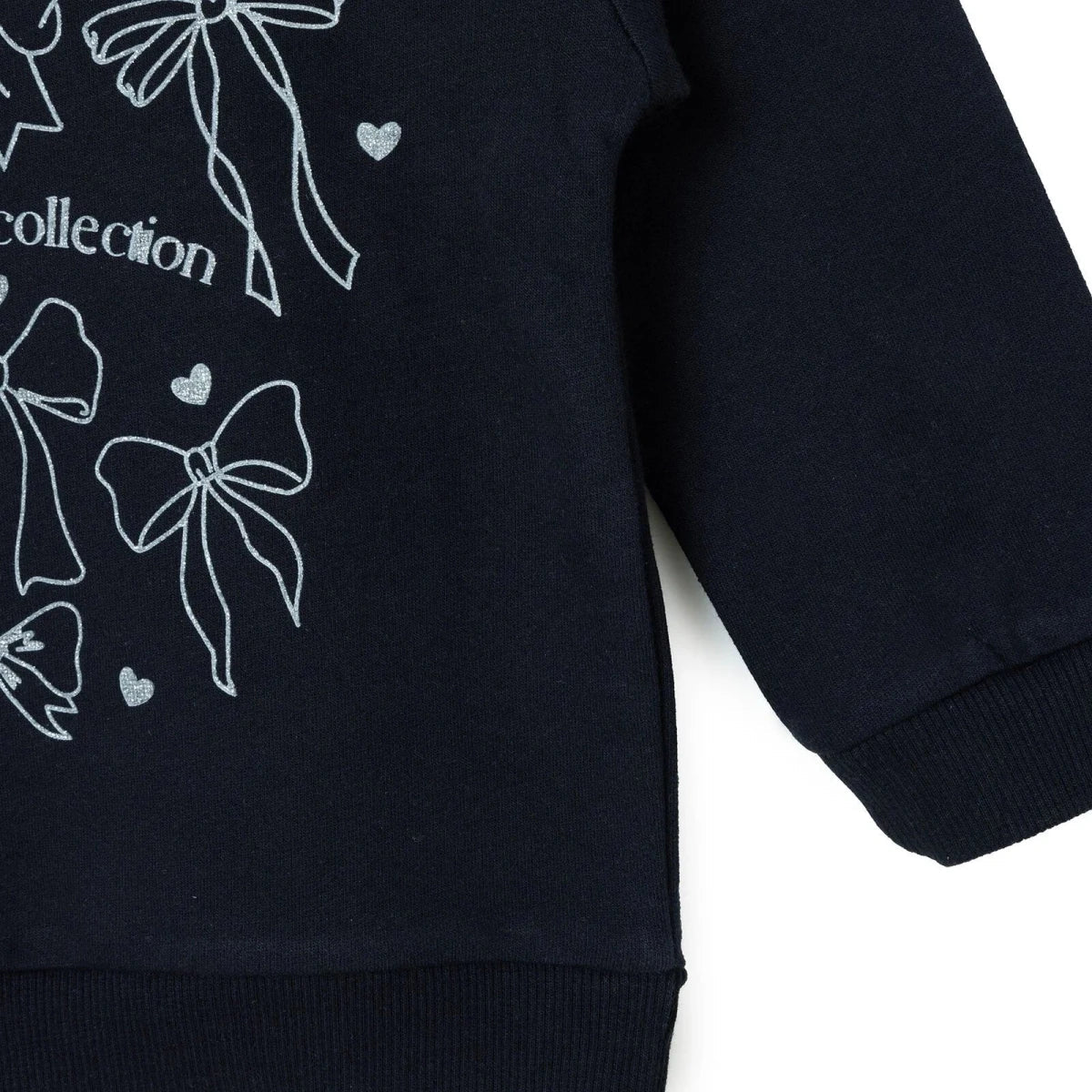 HelloBaby Bow Print Brushed Baby Sweatshirt (3-6 Months to 2-3 Years) - Black