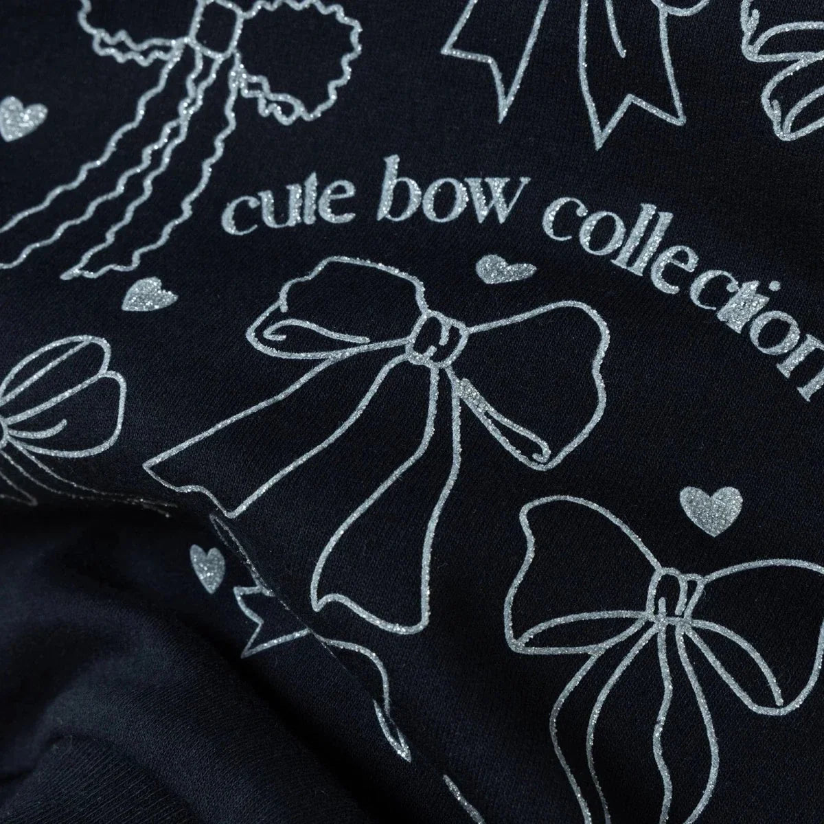 HelloBaby Bow Print Brushed Baby Sweatshirt (3-6 Months to 2-3 Years) - Black