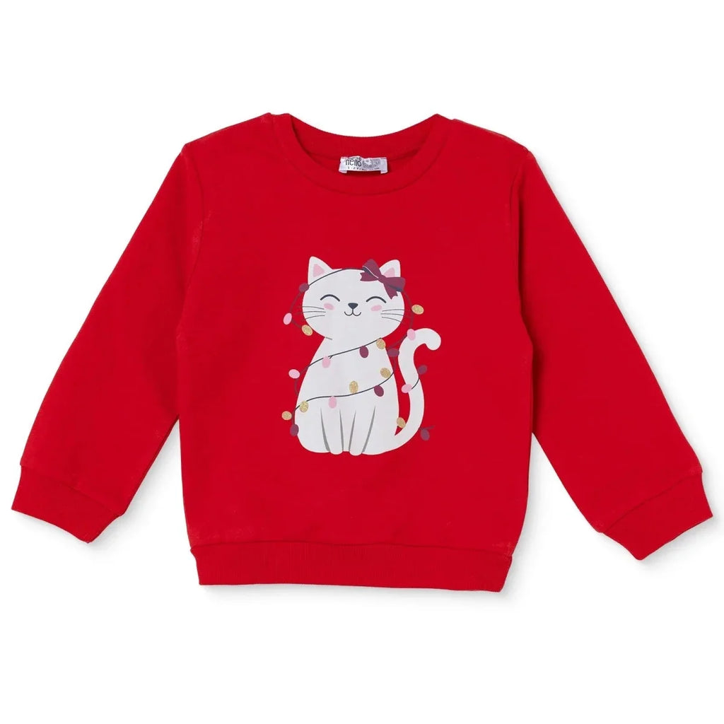 HelloBaby Animal Print Brushed Baby Sweatshirt (3-6 Months to 2-3 Years) - Red