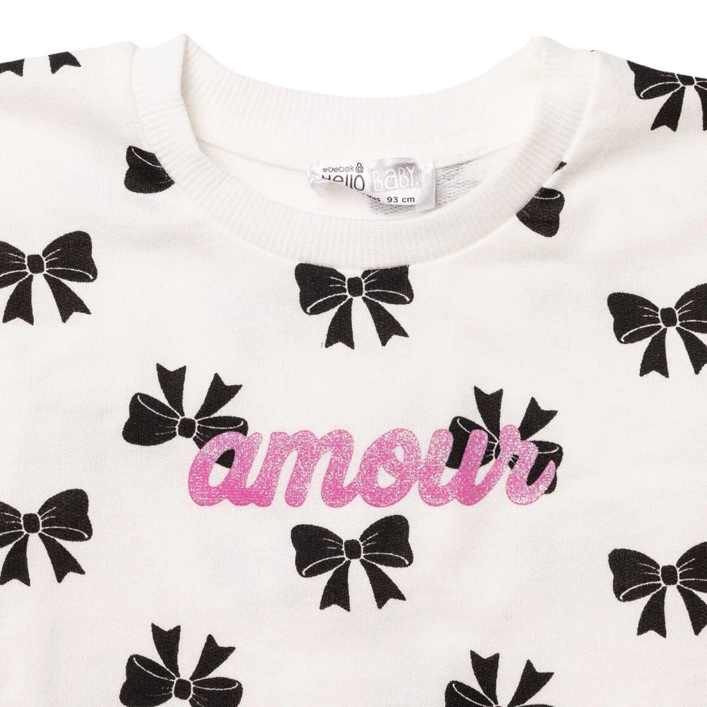 HelloBaby Bow Print Brushed Loopback Baby Sweatshirt (3-6 Months to 4-5 Years)