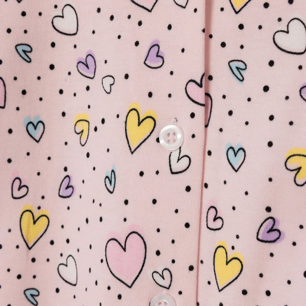 HelloBaby Heart Print Shirt Collar Baby Pyjama Set (3-6 Months to 3-4 Years)