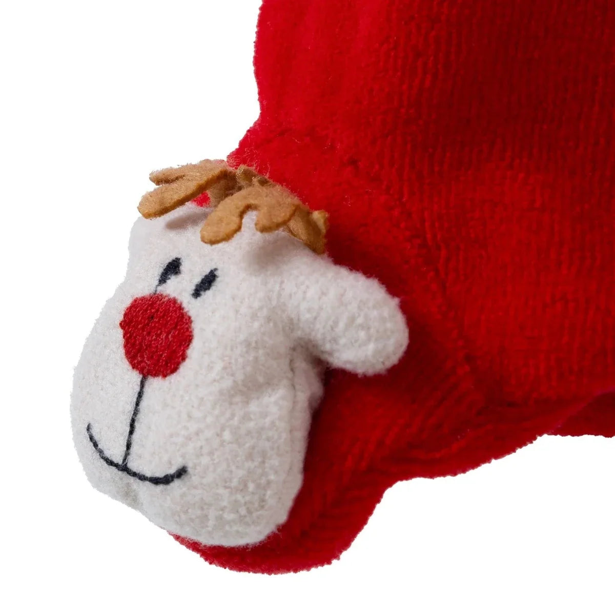 HelloBaby Reindeer Embroidered Velour Footed Baby Bottoms (Newborn to 6-9 Months) - Red