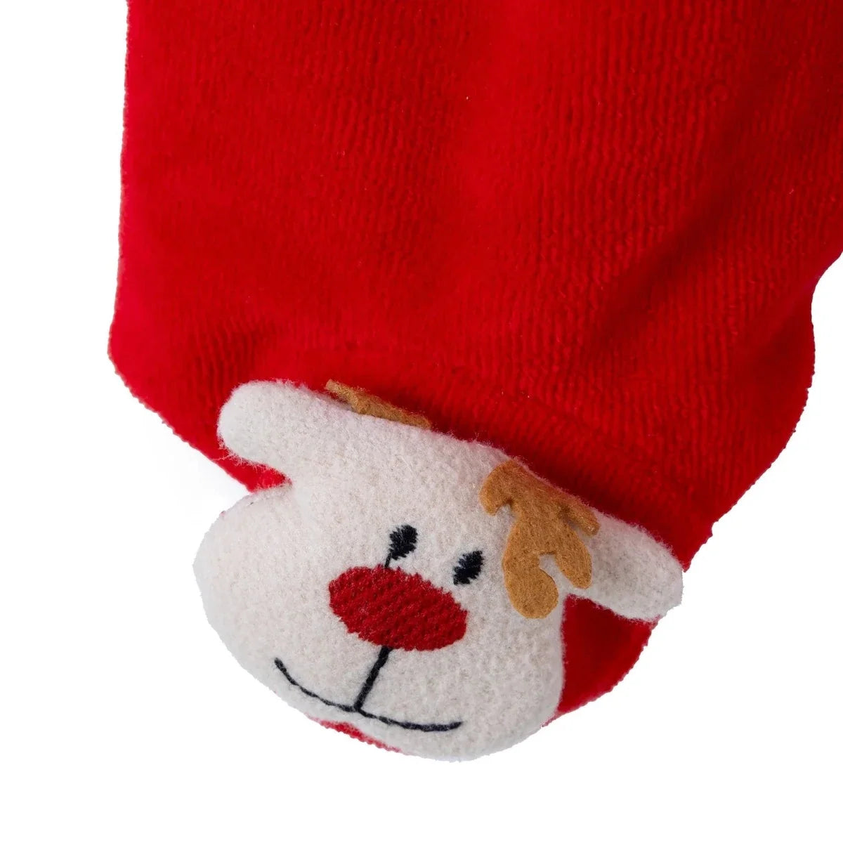 HelloBaby Reindeer Embroidered Velour Footed Baby Bottoms (Newborn to 6-9 Months) - Red