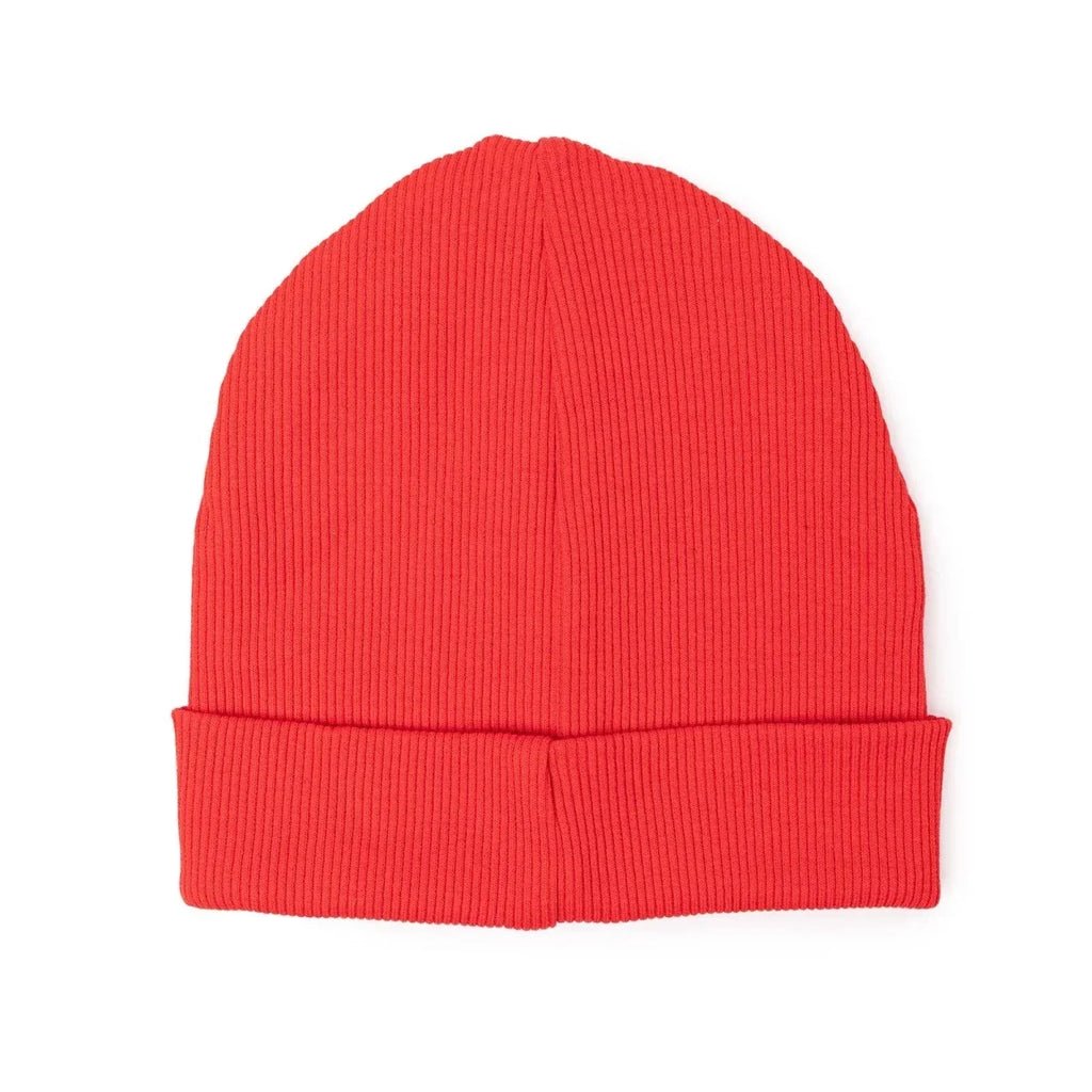 HelloBaby Positive Vibes Ribbed Baby Beanie (1-4 Years) - Red