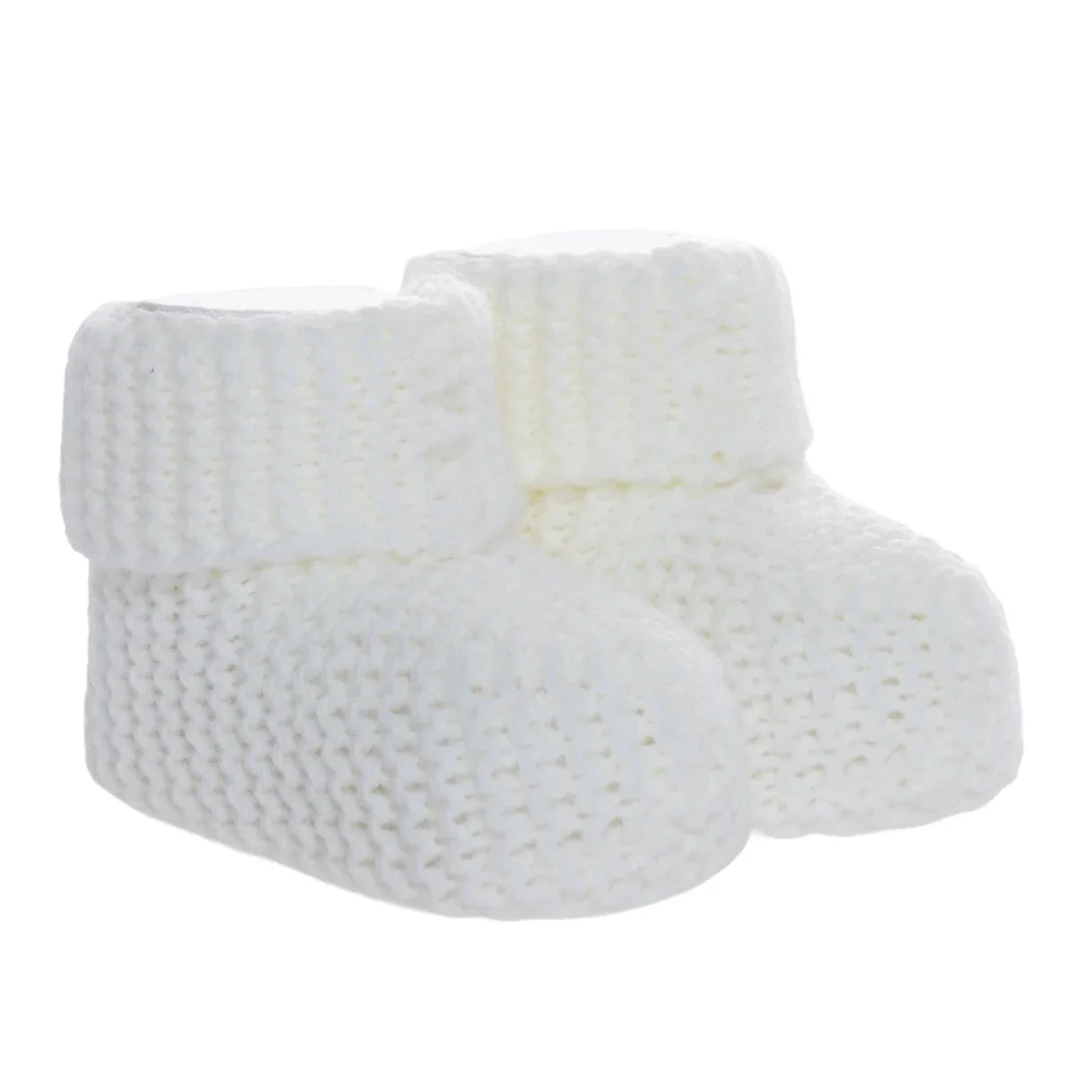 Kitti Knitted Baby Booties (One Size) - Ecru