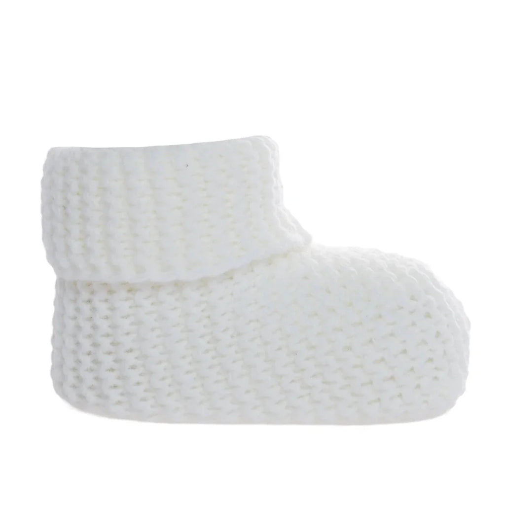 Kitti Knitted Baby Booties (One Size) - Ecru