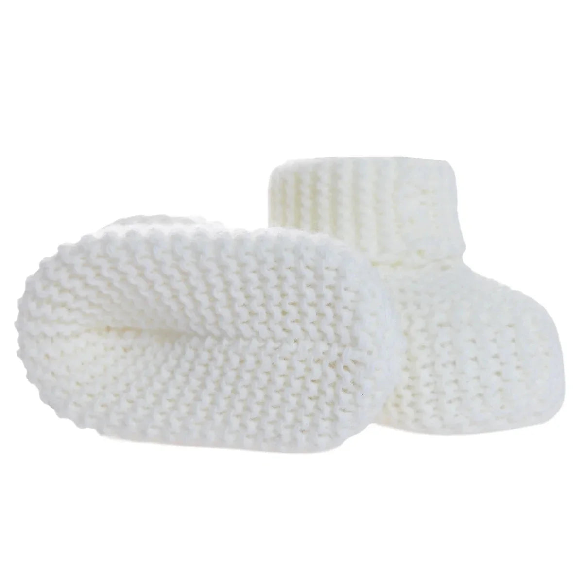 Kitti Knitted Baby Booties (One Size) - Ecru