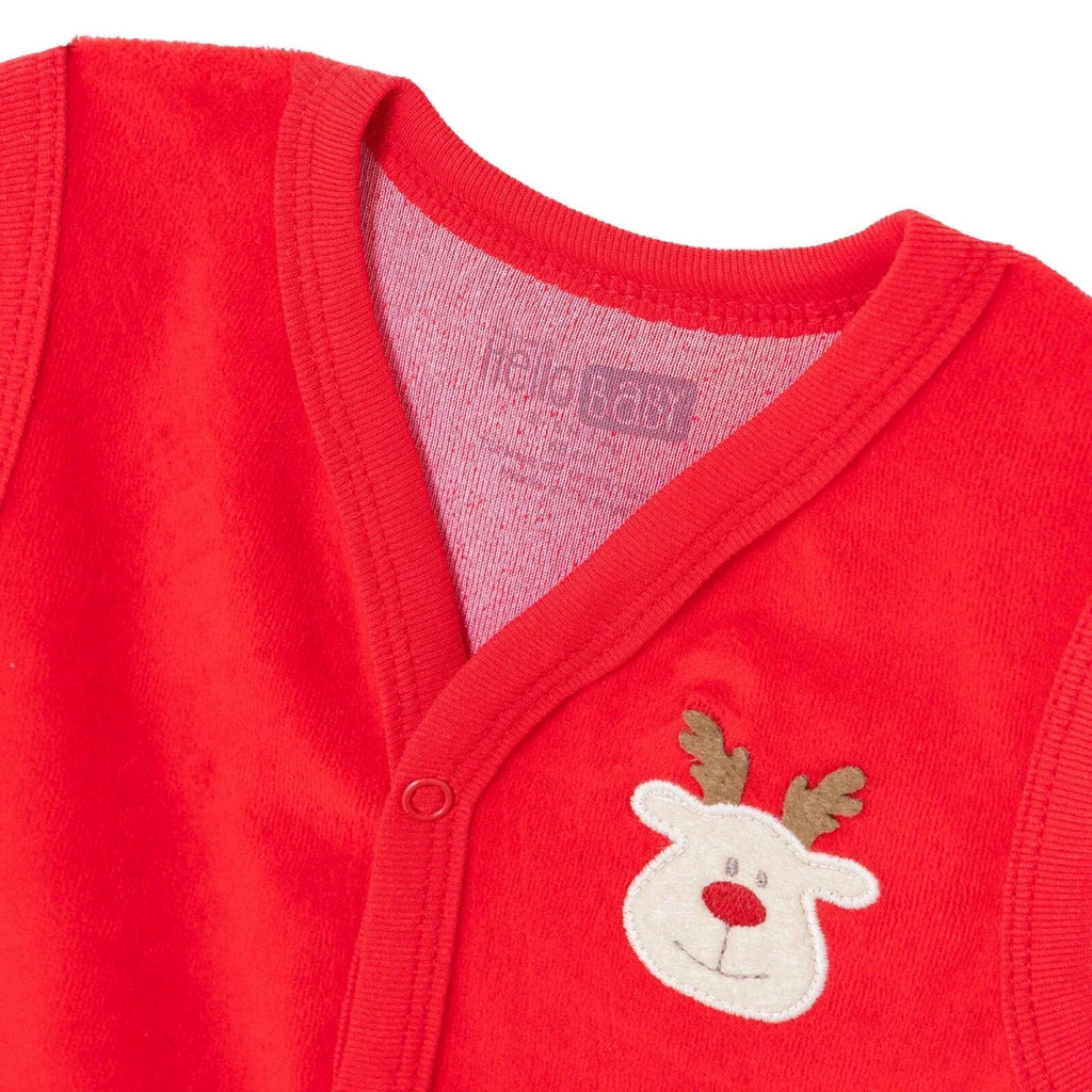 HelloBaby Deer Print Velour Baby Gilet (Newborn to 6-9 Months)
