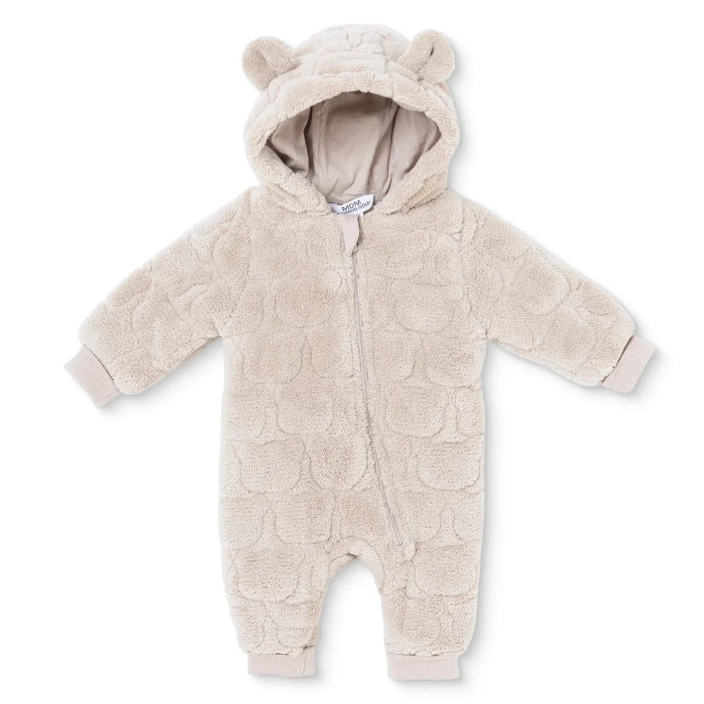 Midimod Animal Print Hooded Fleece Baby Pramsuit (1-3 Months to 12 Months)
