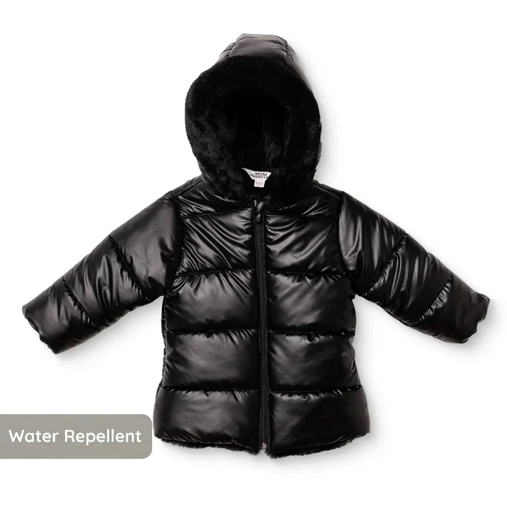 Midimod Water-Repellent Hooded Baby Coat (12 Months to 2-3 Years) - Black