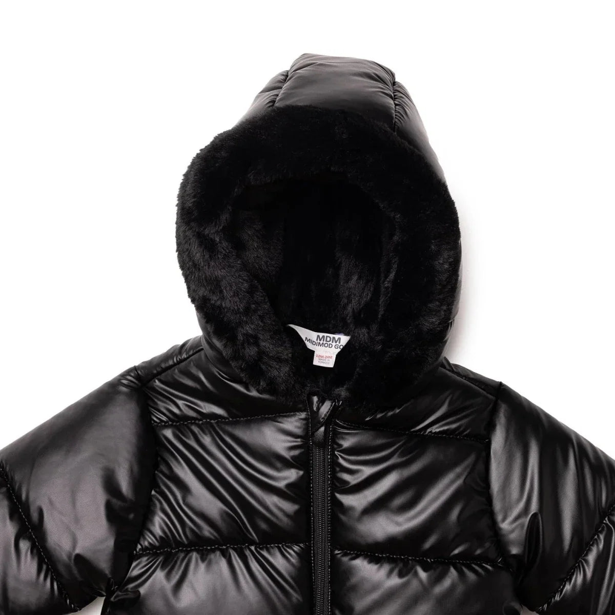 Midimod Water-Repellent Hooded Baby Coat (12 Months to 2-3 Years) - Black