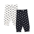 HelloBaby 2 Pack Bow Print Interlock Footless Baby Bottoms (3-6 Months to 2-3 Years) - Black