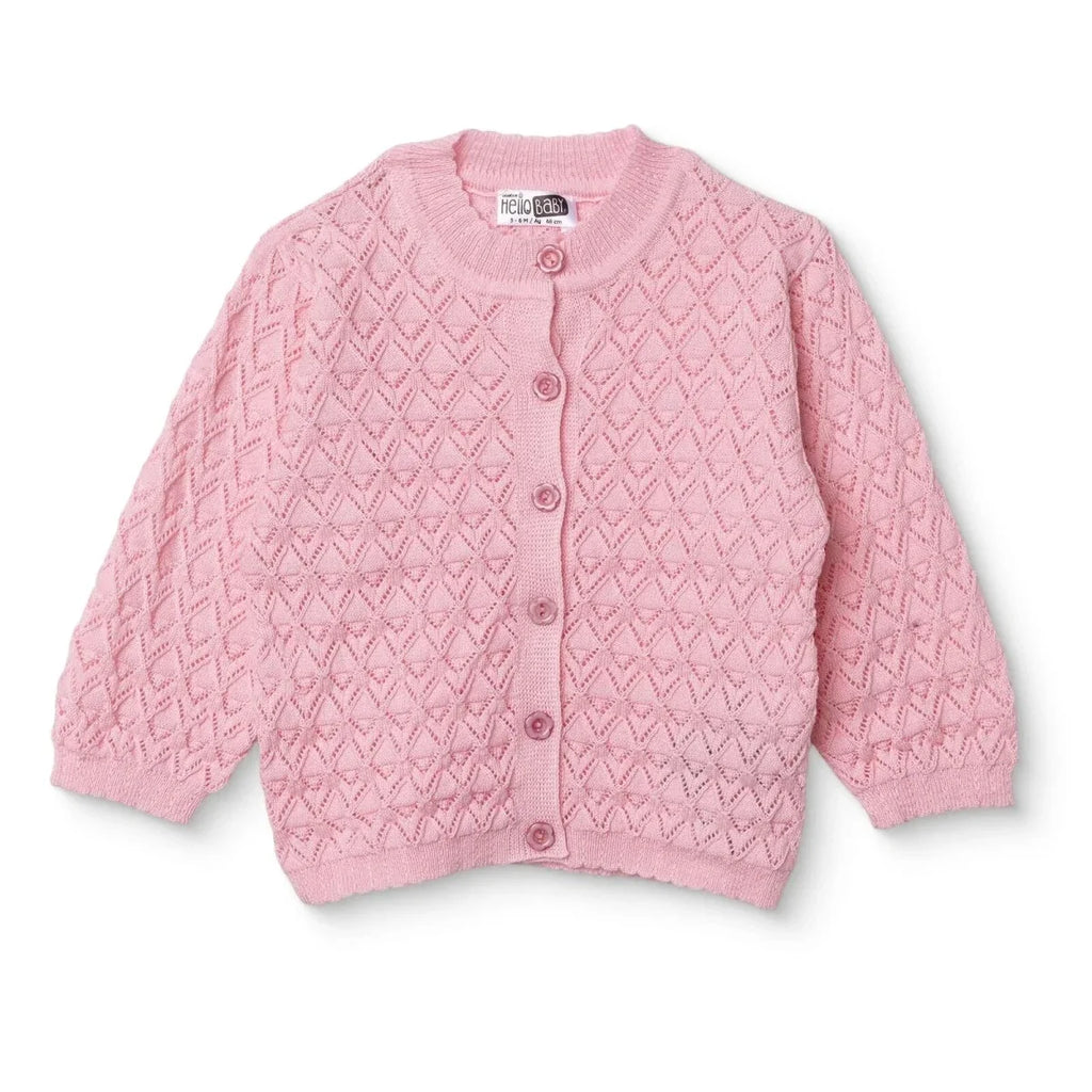 HelloBaby Floral Print Knitted Baby Cardigan (1-3 Months to 12 Months)