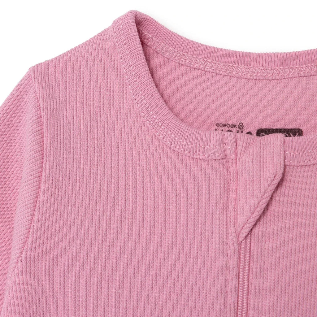 HelloBaby Girls Footed Sleepsuit Zip Fastening Crew Neck Full Length Long Sleeve - Pink