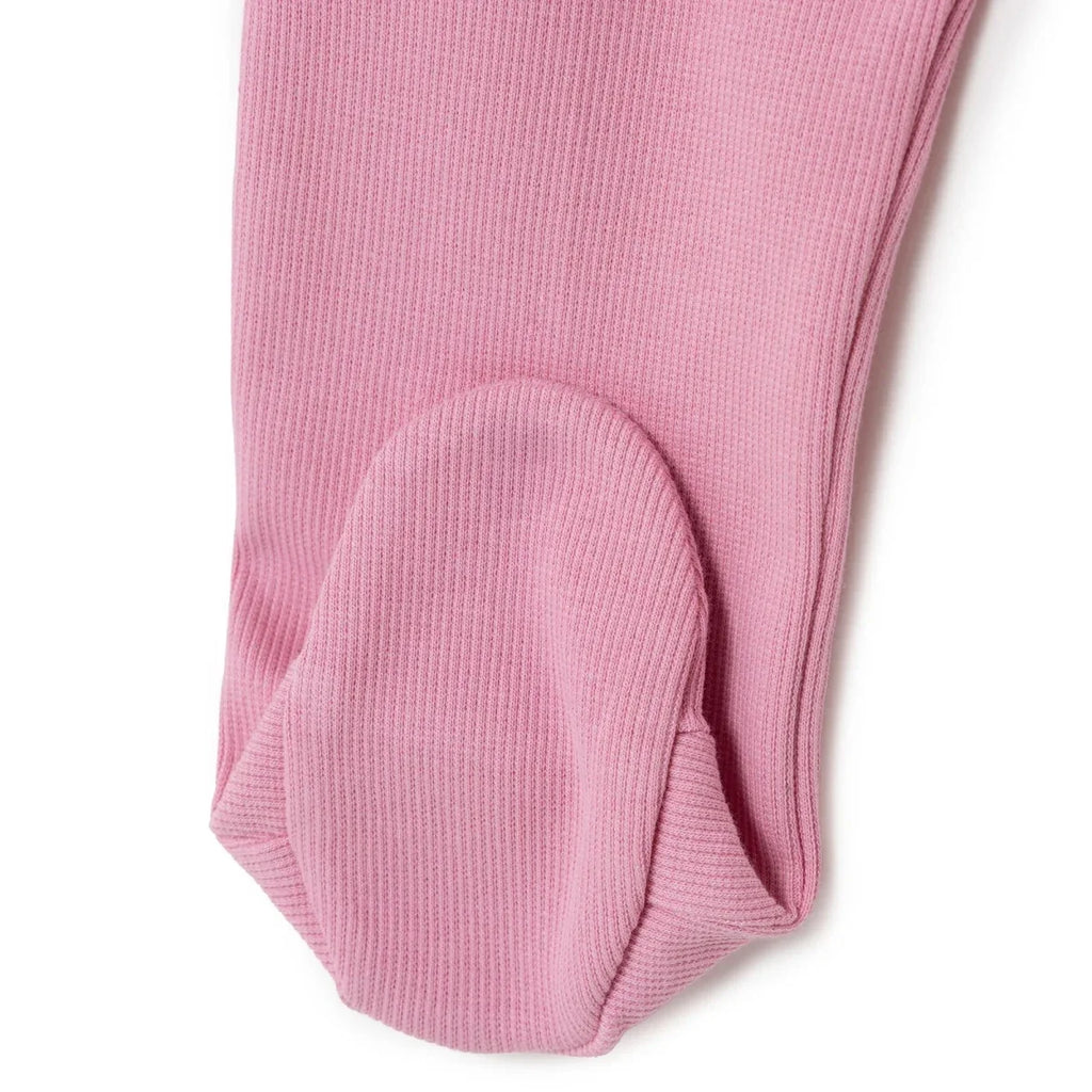 HelloBaby Girls Footed Sleepsuit Zip Fastening Crew Neck Full Length Long Sleeve - Pink