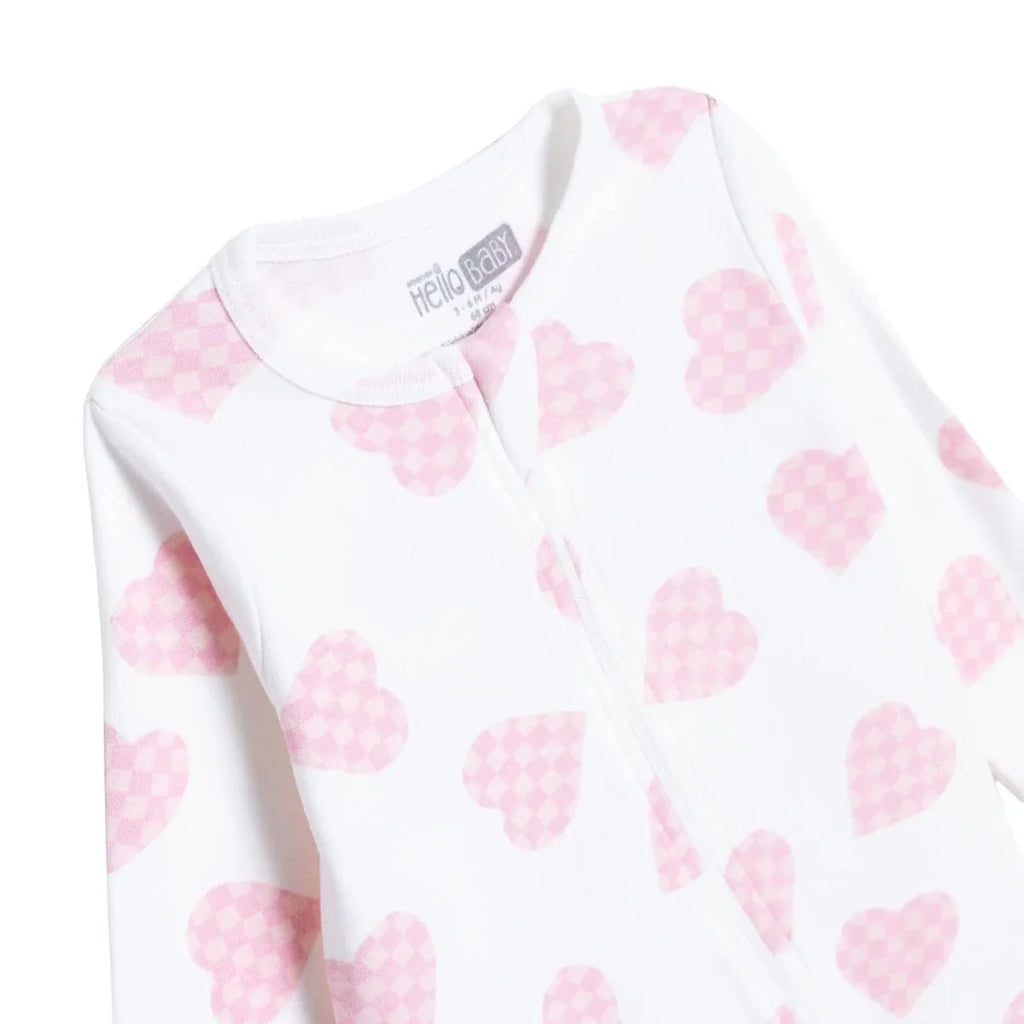 HelloBaby Long Sleeve Baby Sleepsuit with Feet (Newborn to 6-9 Months) - Ecru Printed