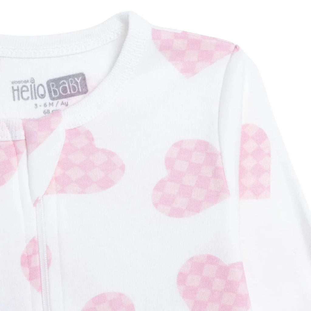 HelloBaby Long Sleeve Baby Sleepsuit with Feet (Newborn to 6-9 Months) - Ecru Printed