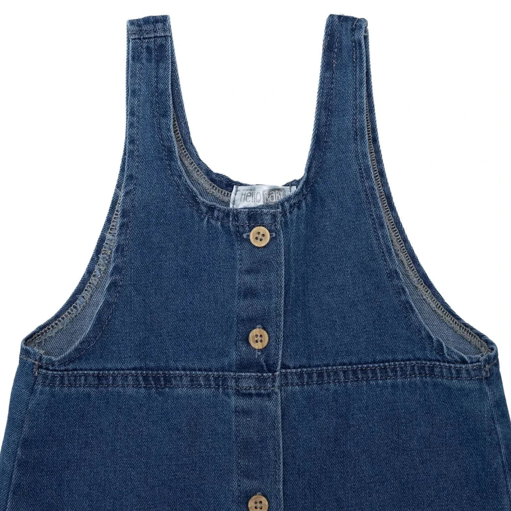 HelloBaby Girls Dress Strawberry Print Snap Fastening Berry Belle Crew Neck Short Length Short Sleev - Indigo