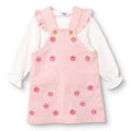 HelloBaby Girls Dungarees & T-shirt Polka Dot Print Buttoned Pastel Dreams Crew Neck Long Sleeve - Pink
