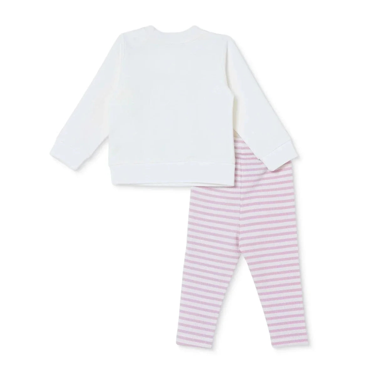 HelloBaby Cherry Print Baby Sweatshirt & Leggings Set (1-3 Months to 12 Months) - Pink