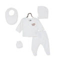 HelloBaby 5 Piece "Little One" Slogan Muslin Baby Hospital Bag Set on a Hanger (Newborn)