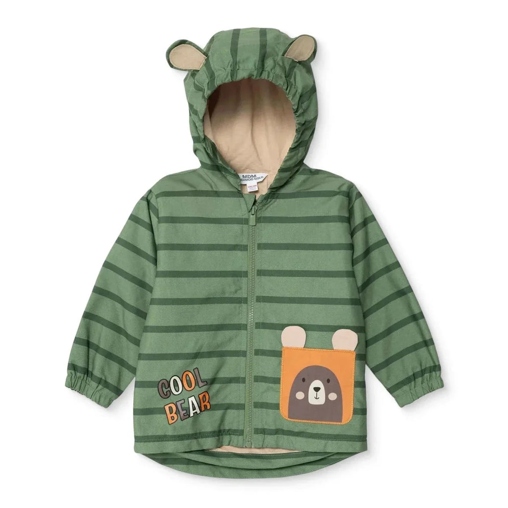 Midimod Animal Print Hooded Lined Baby Raincoat (9-12 Months to 2-3 Years) - Green Printed
