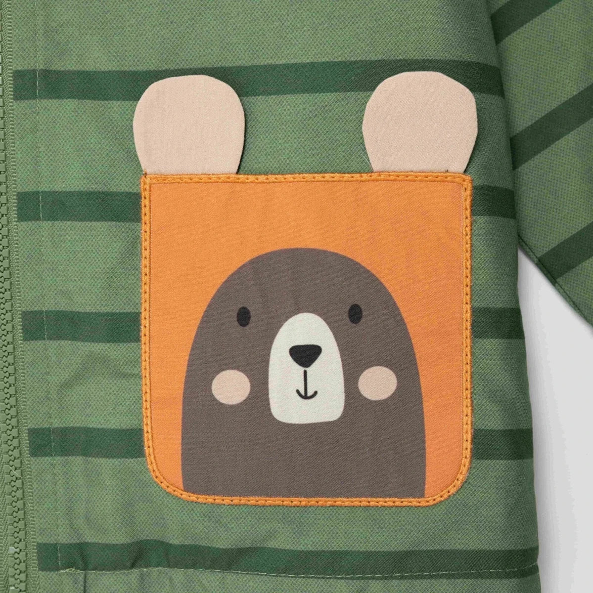Midimod Animal Print Hooded Lined Baby Raincoat (9-12 Months to 2-3 Years) - Green Printed