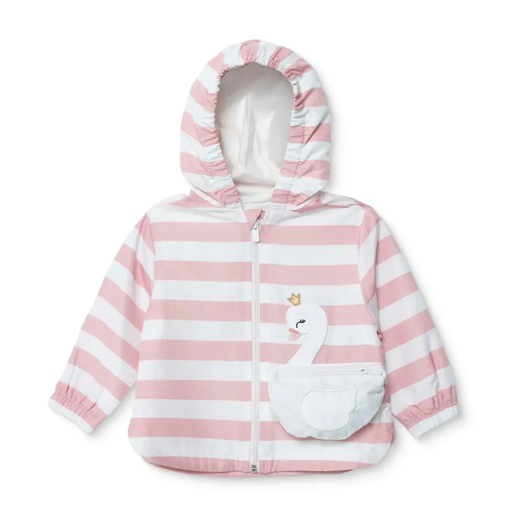 Midimod Girls Raincoat Animal Print Hooded Long Sleeve - Pink Printed