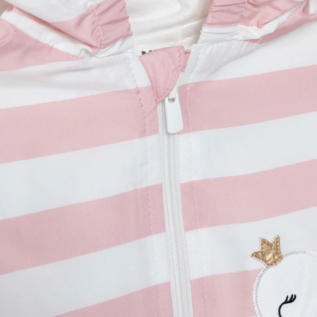 Midimod Girls Raincoat Animal Print Hooded Long Sleeve - Pink Printed