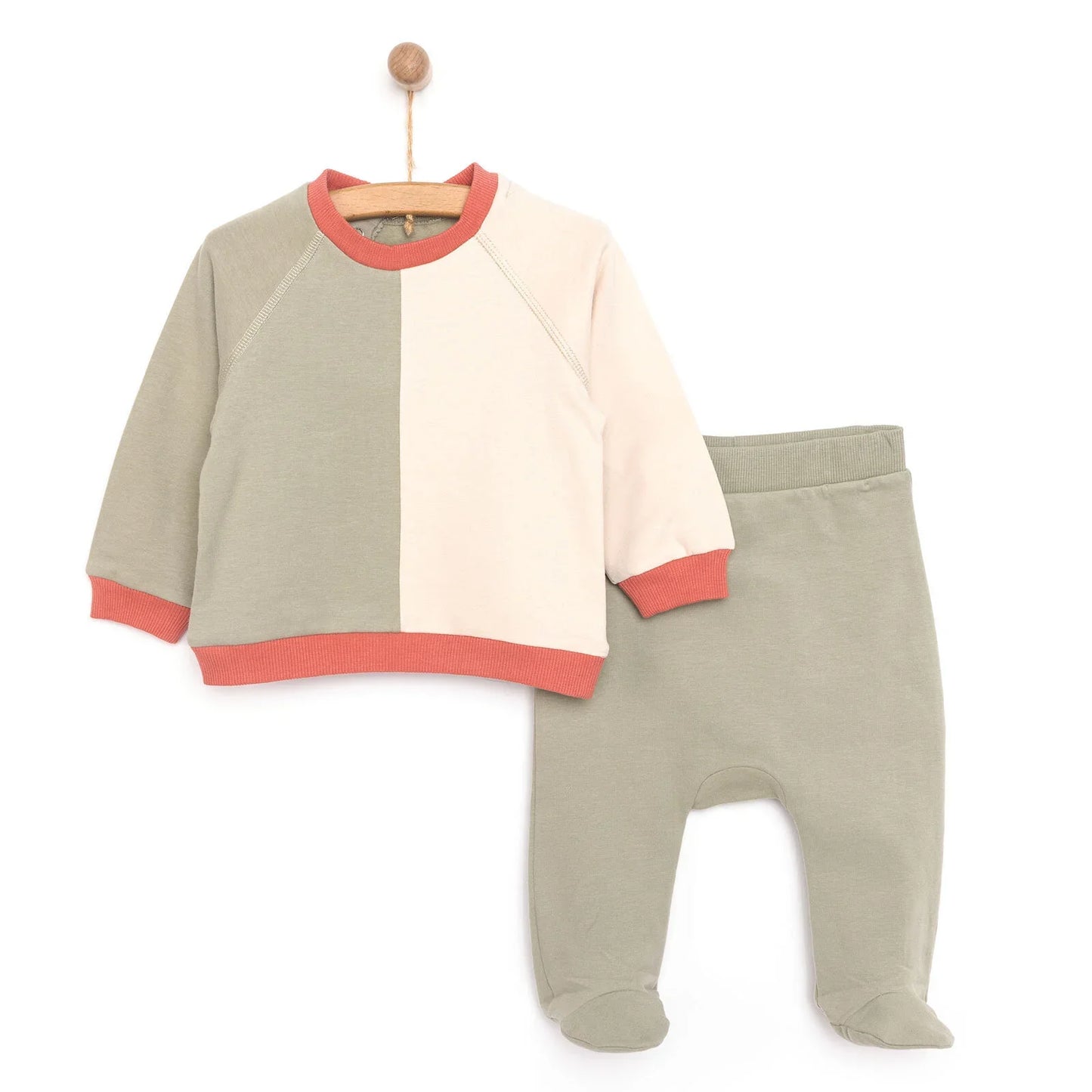 HelloBaby Newborn Colour Block Sweatshirt - Green