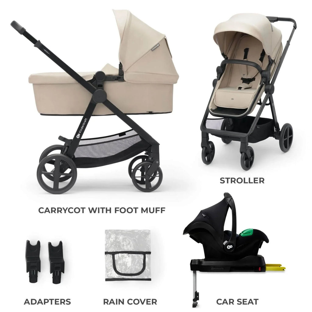 Kinderkraft Newly Mink Pro 4-in-1 Travel System - Sand Beige
