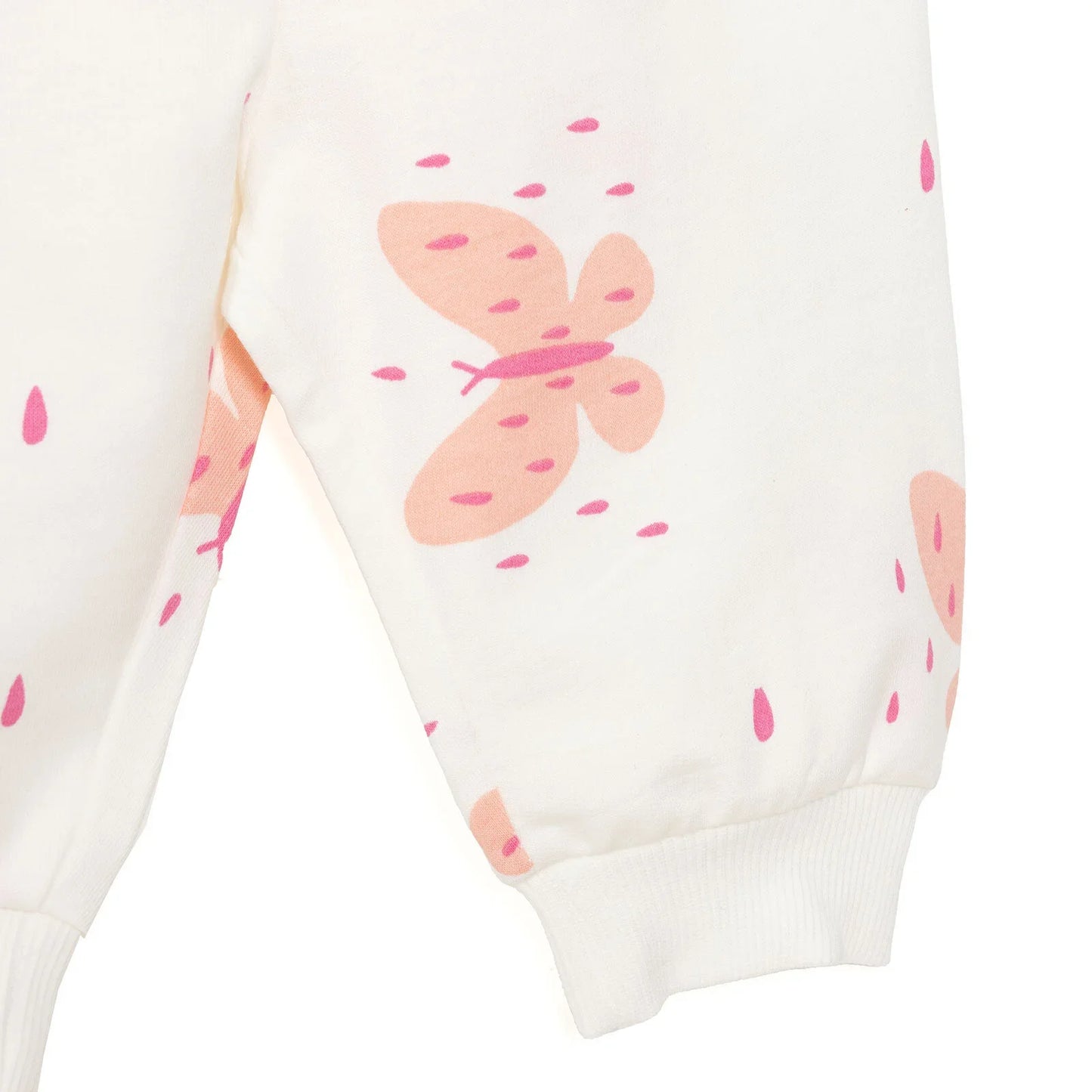 HelloBaby Basic Baby Girl Zippered Joggers - Ecru