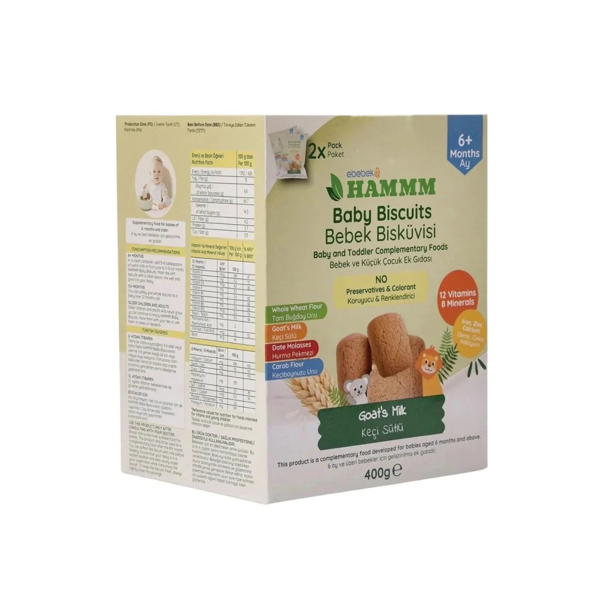 Hammm Baby Biscuits with Goat Milk 400g