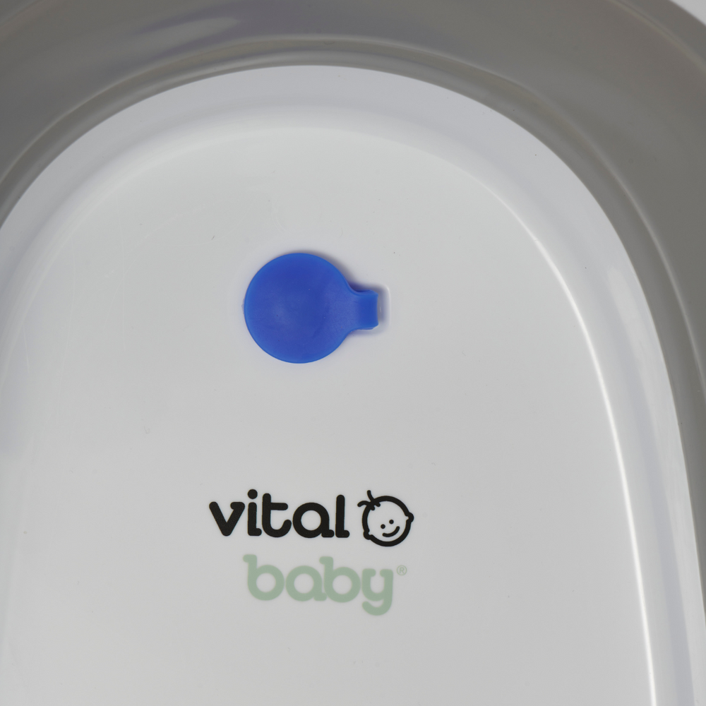 Vital Baby Foldable Compact Baby Bath - White & Grey