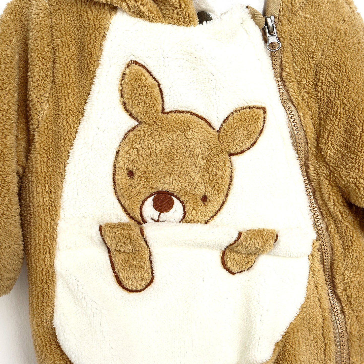 Midimod Newborn Welsoft Kangaroo Footed Jumpsuit - Brown