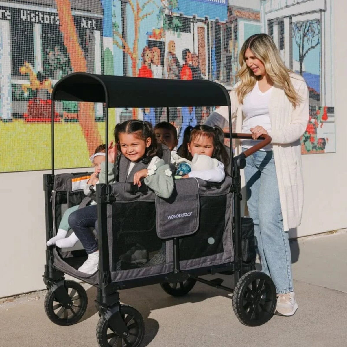 Wonderfold W4 Luxe Pro Stroller Wagon - Jet Black
