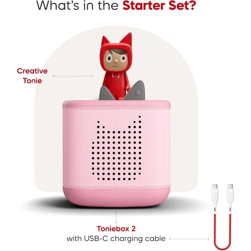 Tonies Toniebox 2 Cloud Starter Set with Creative Tonie Rubie - Pink Colour