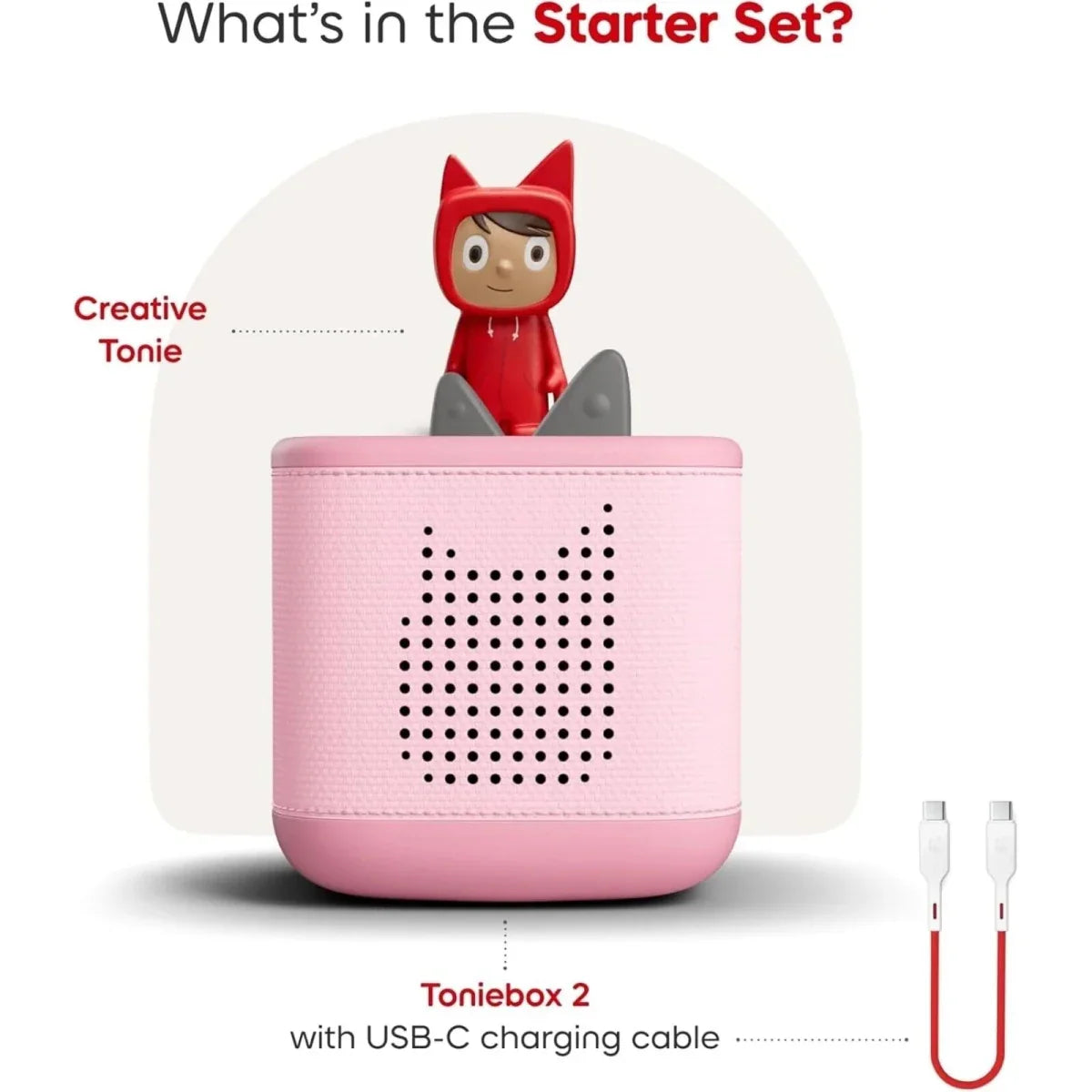 Tonies Toniebox 2 Cloud Starter Set with Creative Tonie Rubie - Pink Colour