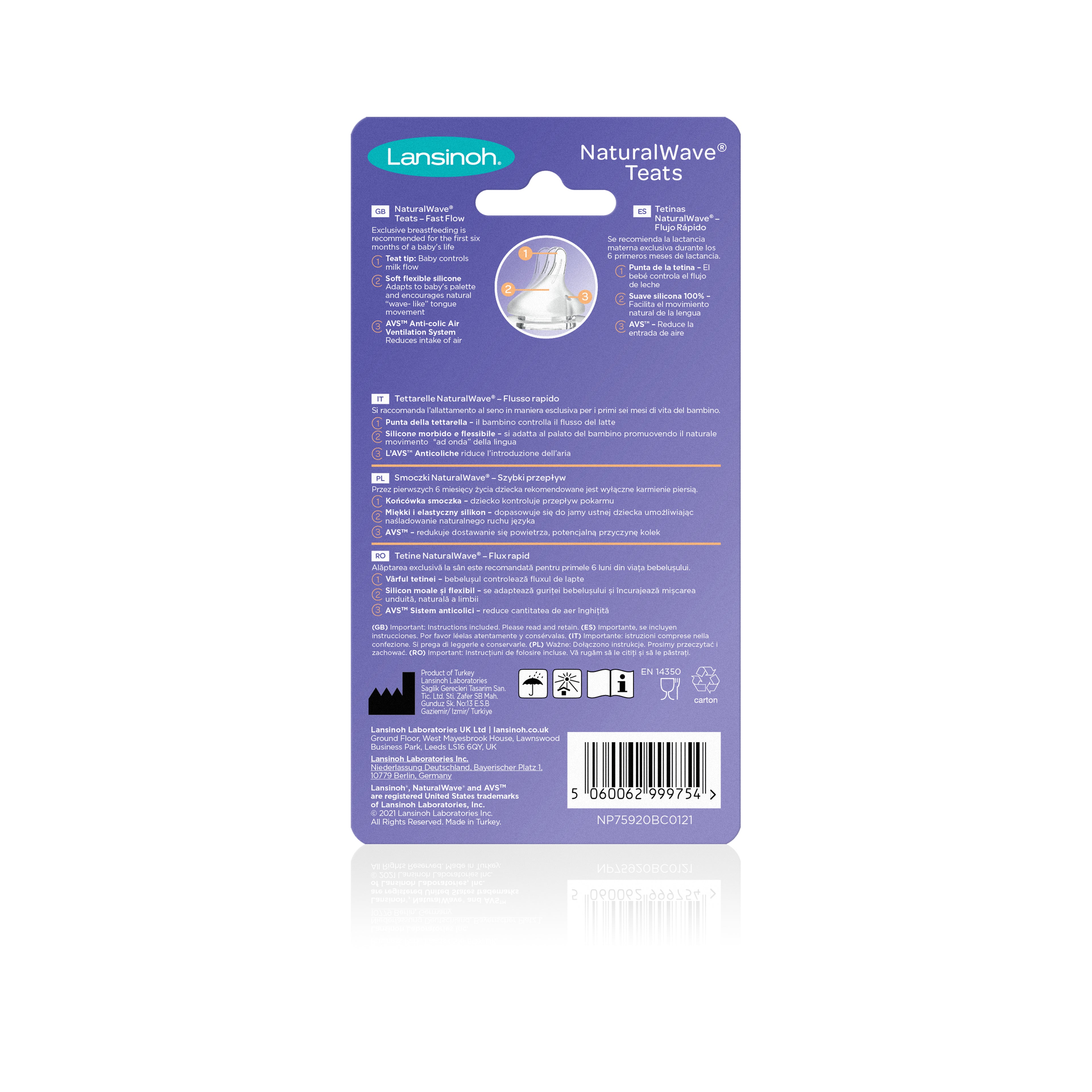 Lansinoh NaturalWave Fast Flow Teats (Pack of 2)