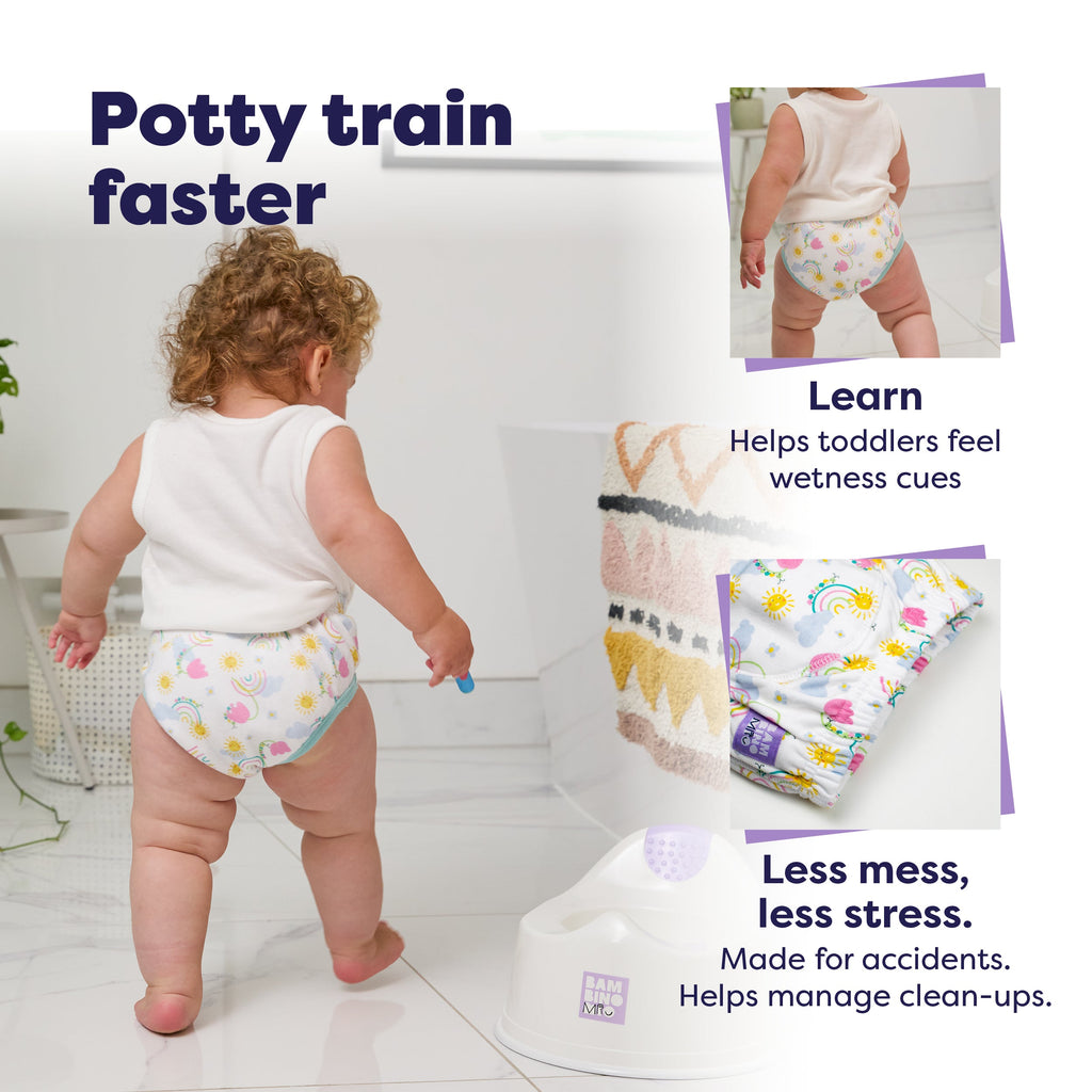 NEW: 3 Pack Reusable Potty Training Pants in Blue Skies - Elite Design